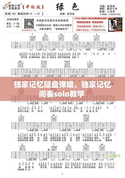 独家记忆键盘弹唱，独家记忆间奏solo教学 