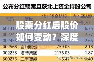 股票分红后股价如何变动？深度解析背后的逻辑与影响